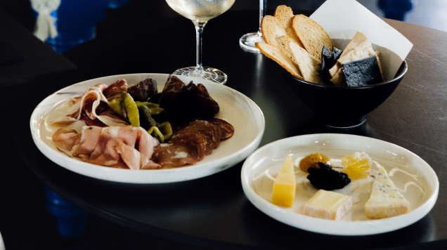 Artisan charcuterie board served as a room inclusion at Jackalope Hotel