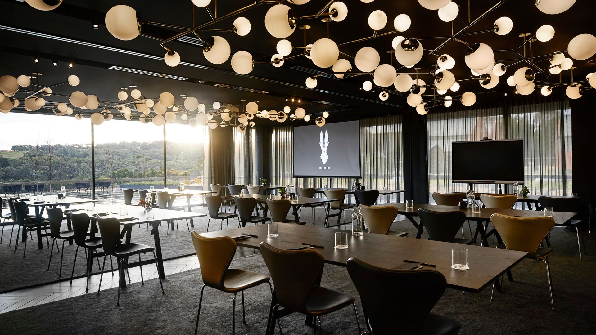 Large Corporate meeting room setting at Jackalope Hotel