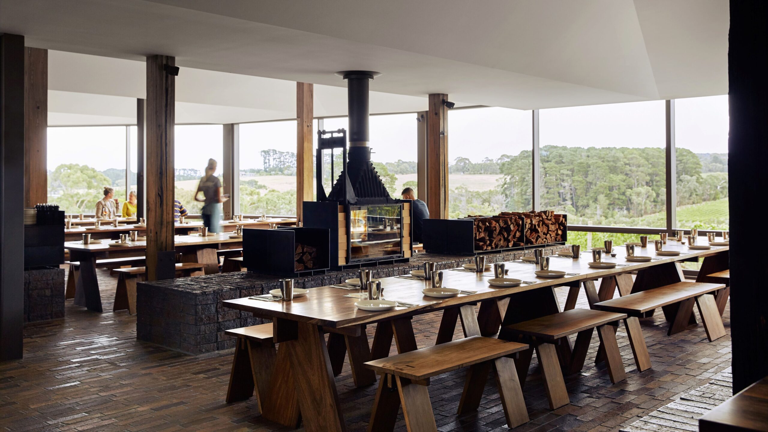 Long vineyard table event dining at Rare Hare Jackalope Hotel
