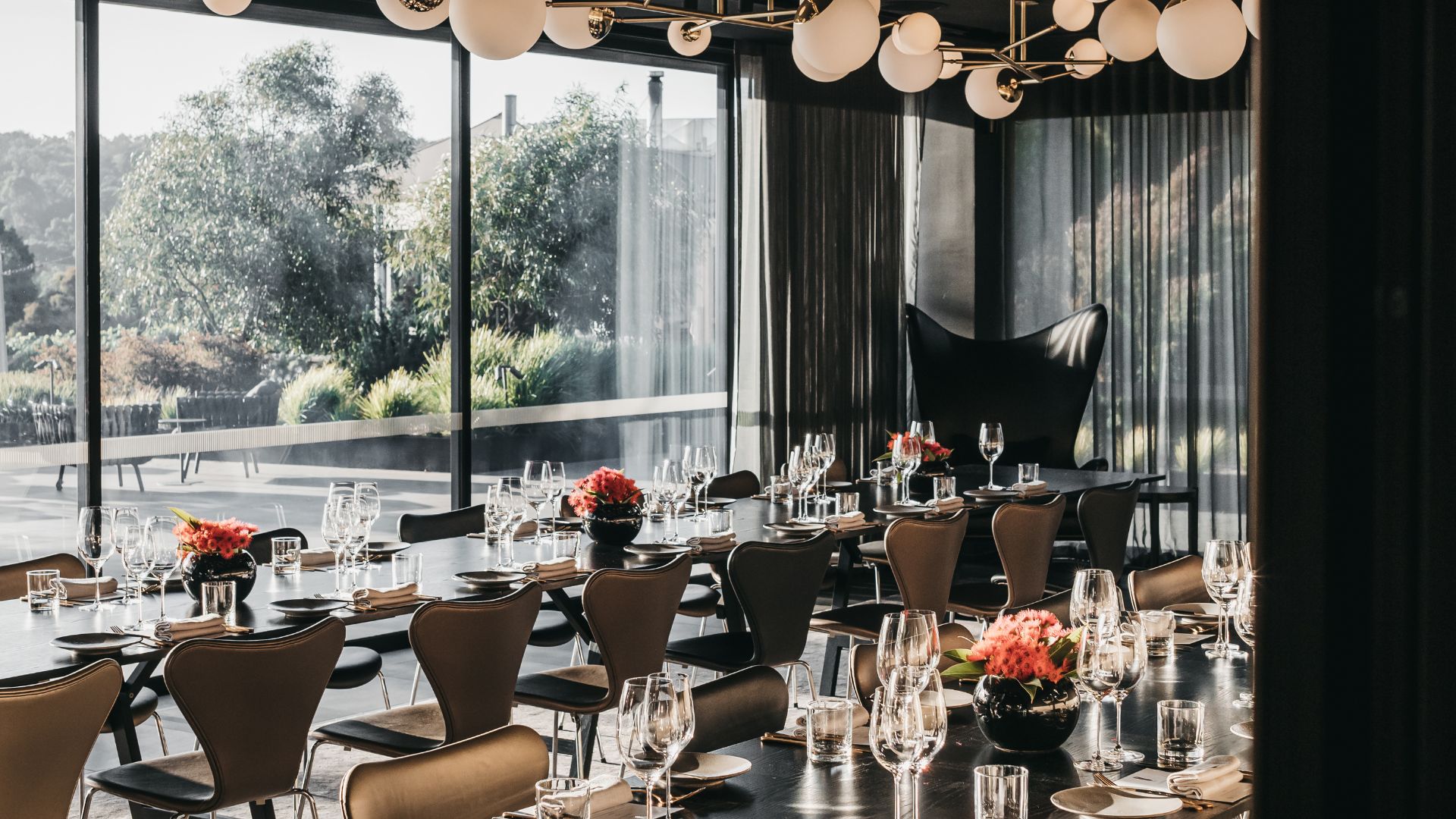 Indoor private dining event space at Jackalope Hotel