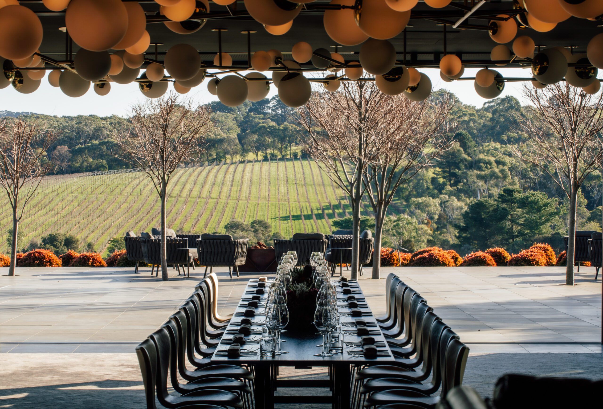 Winter event setup at Jackalope Hotel Mornington Peninsula